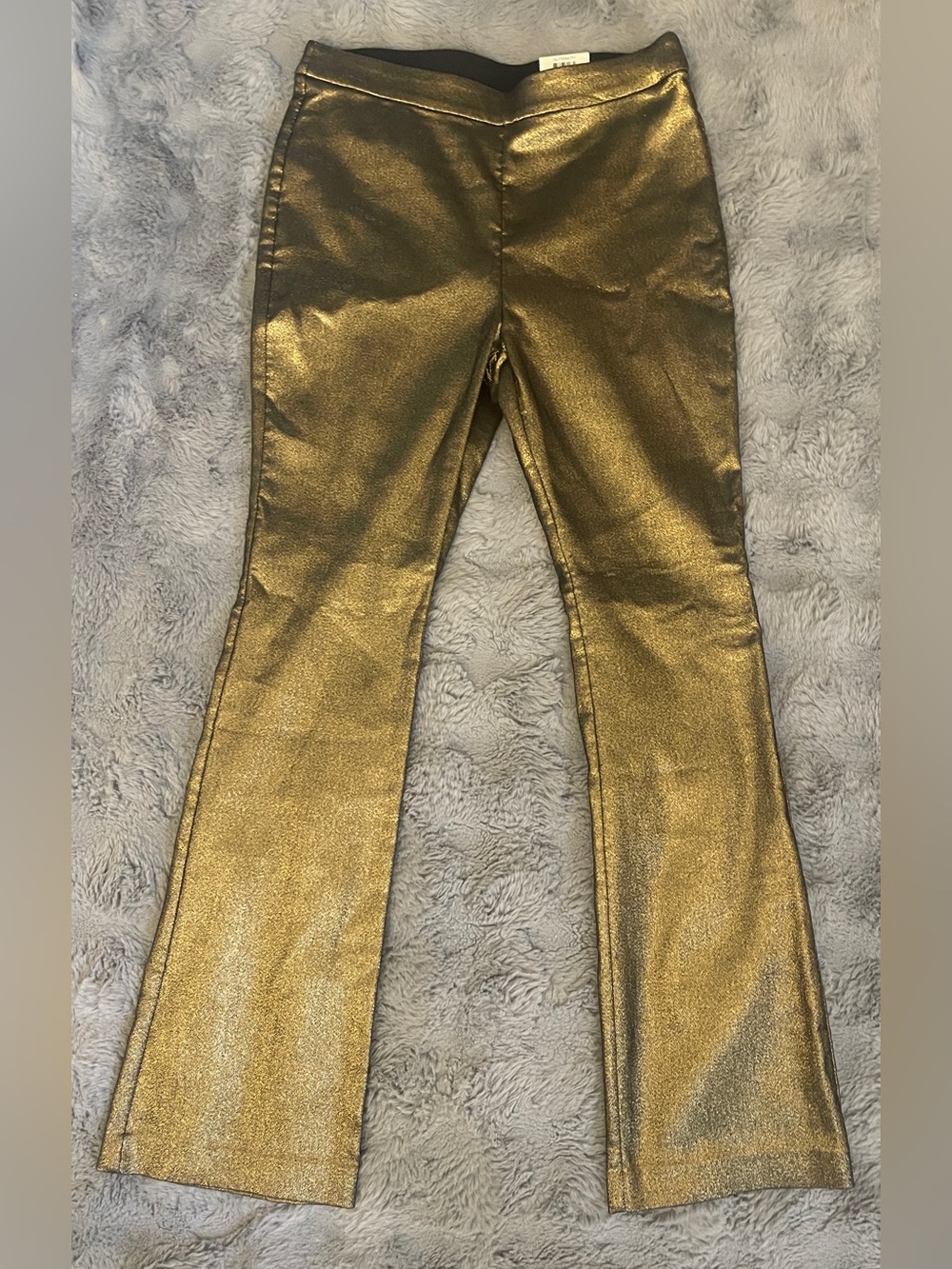 INC Metallic Gold Flared Pants